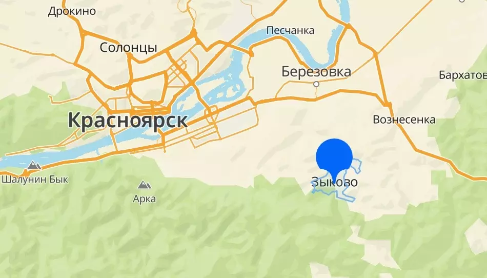 село Зыково на карте