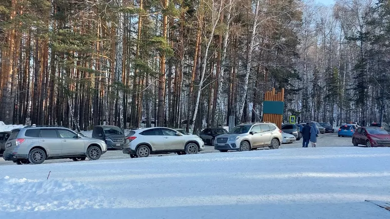 Красноярцы жалуются на забитую парковку у нового экопарка. Добираются только на авто