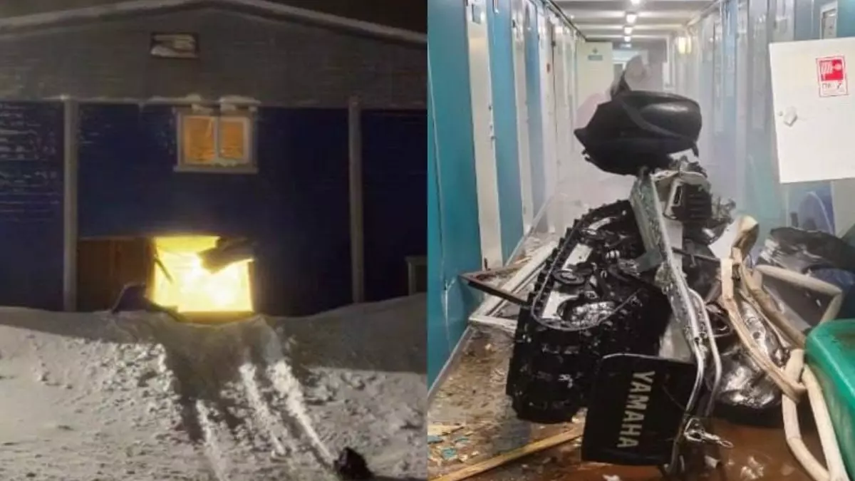 На севере Красноярского края мужчина влетел на снегоходе в больницу через окно