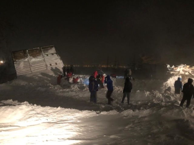 Спасательная операция на горе Отдельной после схода лавины, январь 2021 года
